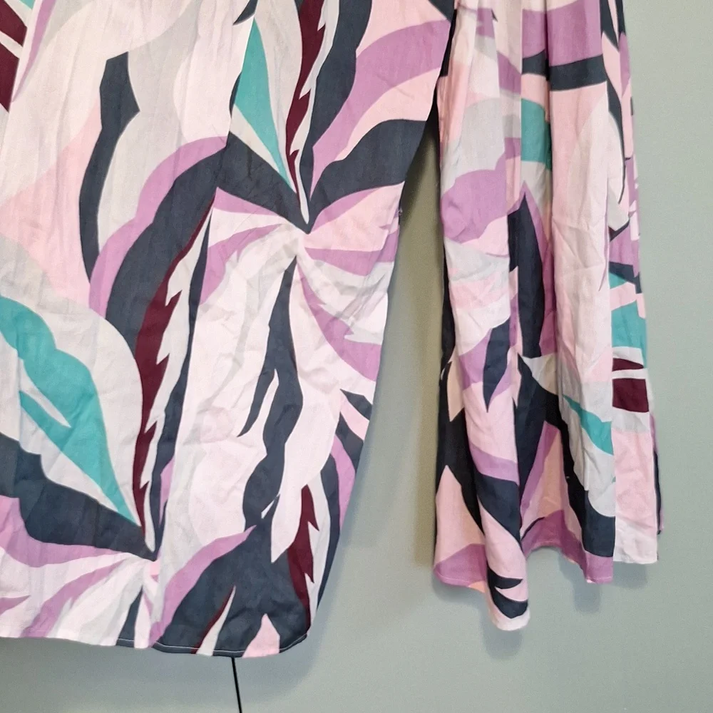 Nwt Free Destinations Purple And Blue Flowy Summer Beach Pant Size Large - Picture 6 of 8